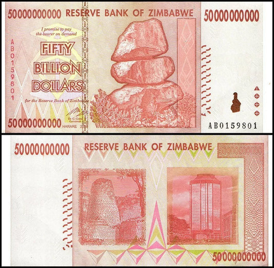 Zimbabwe 50 Billion Dollar Note
